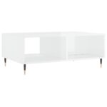Table basse blanc brillant 90x60x35 cm bois d'ingénierie – Image 6
