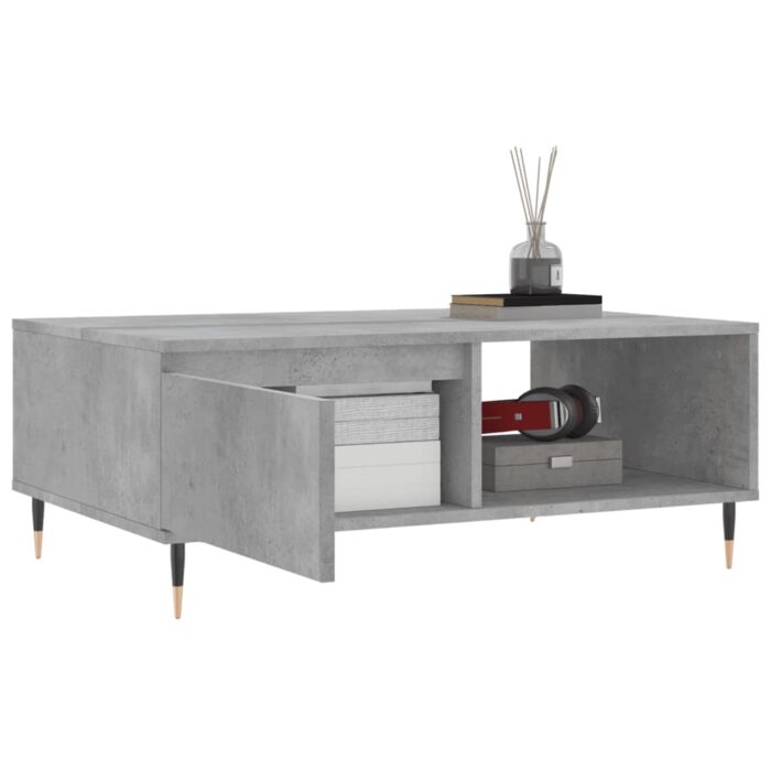 Table basse gris béton 90x60x35 cm bois d'ingénierie – Image 2