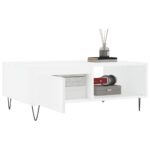 Table basse blanc 90x60x35 cm bois d'ingénierie – Image 2