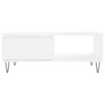 Table basse blanc 90x60x35 cm bois d'ingénierie – Image 3