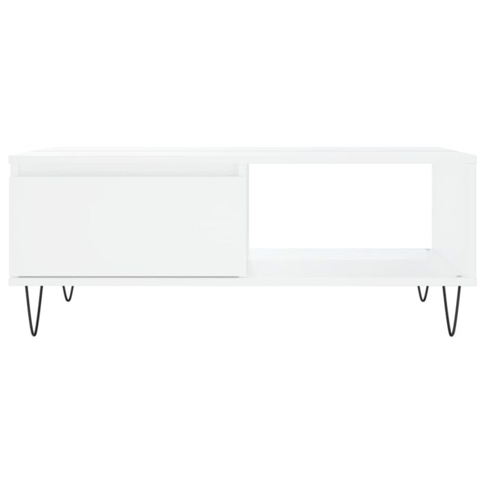 Table basse blanc 90x60x35 cm bois d'ingénierie – Image 3