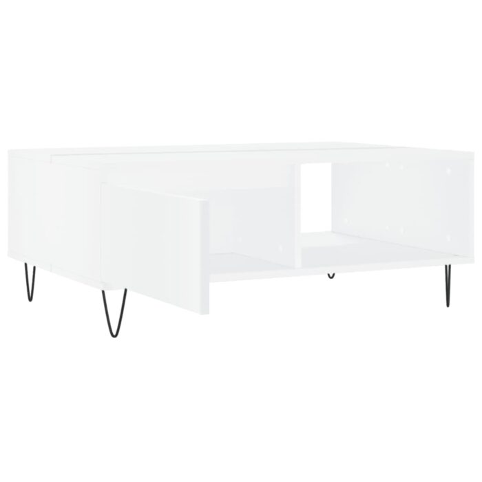 Table basse blanc 90x60x35 cm bois d'ingénierie – Image 4
