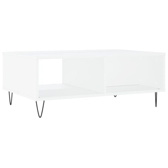 Table basse blanc 90x60x35 cm bois d'ingénierie – Image 6