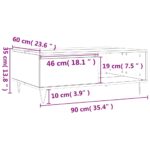 Table basse blanc 90x60x35 cm bois d'ingénierie – Image 9