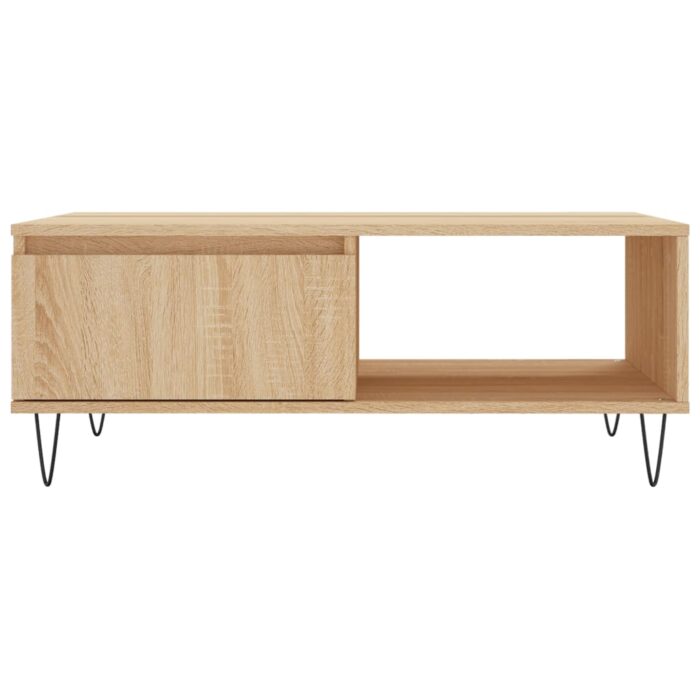 Table basse chêne sonoma 90x60x35 cm bois d'ingénierie – Image 3