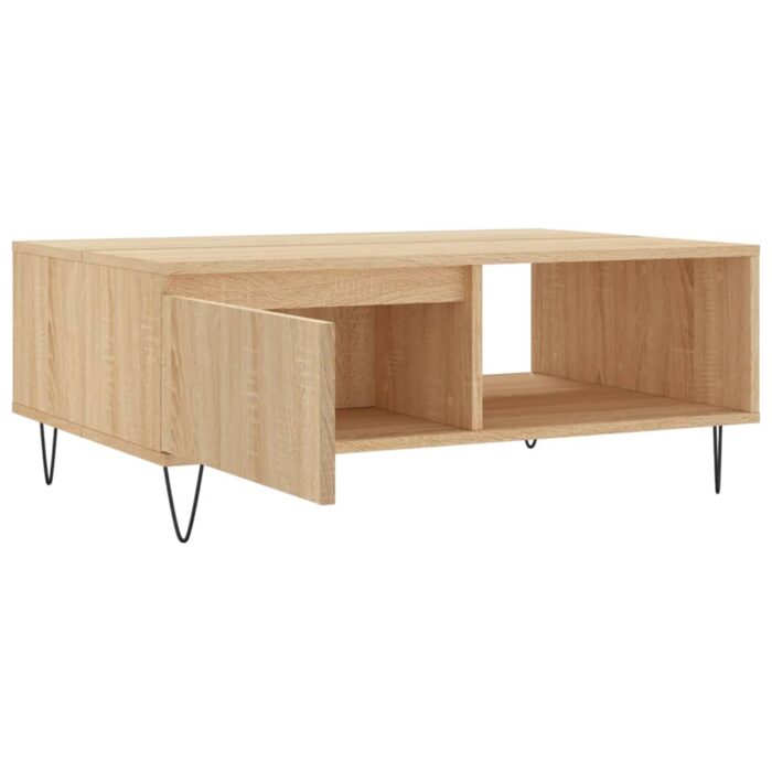 Table basse chêne sonoma 90x60x35 cm bois d'ingénierie – Image 4