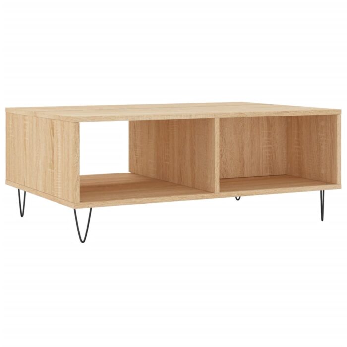 Table basse chêne sonoma 90x60x35 cm bois d'ingénierie – Image 6