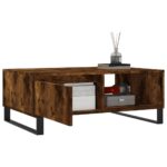 Table basse chêne fumé 90x60x35 cm bois d'ingénierie – Image 2