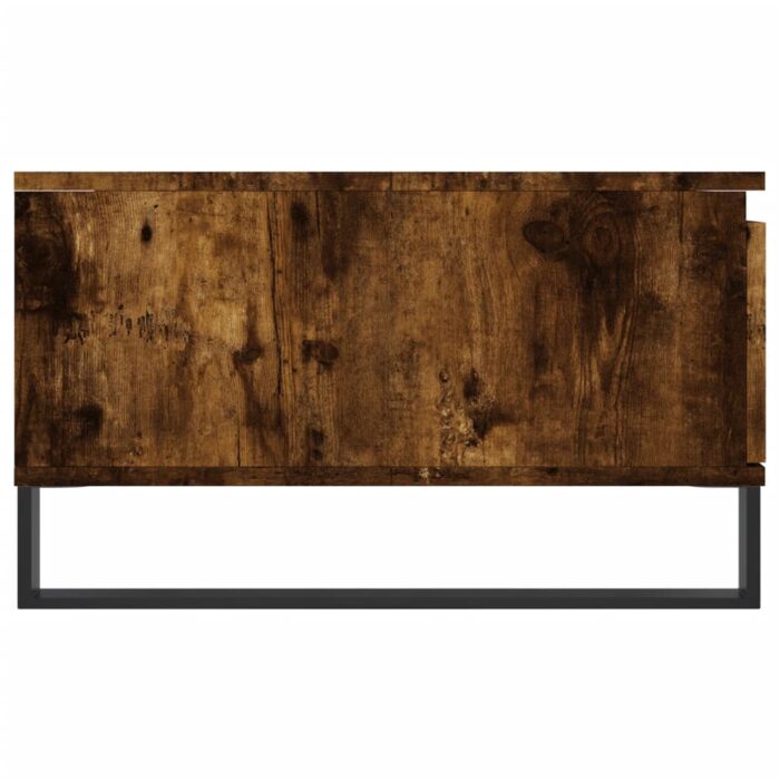 Table basse chêne fumé 90x60x35 cm bois d'ingénierie – Image 5