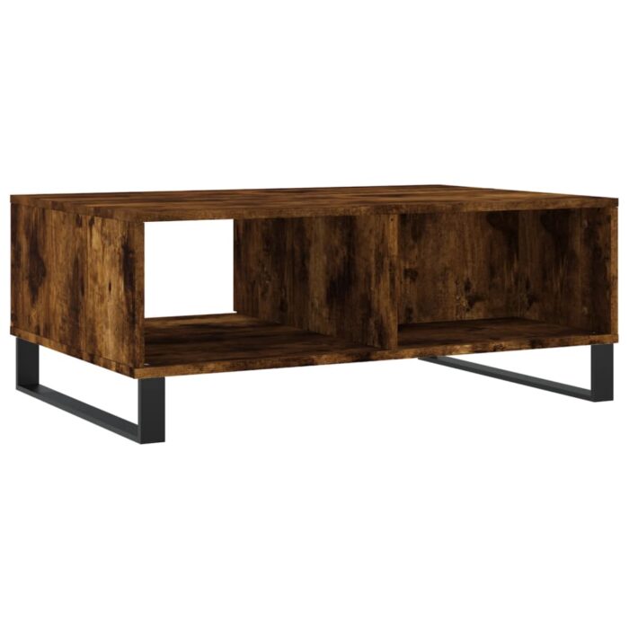 Table basse chêne fumé 90x60x35 cm bois d'ingénierie – Image 6