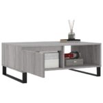 Table basse sonoma gris 90x60x35 cm bois d'ingénierie – Image 2
