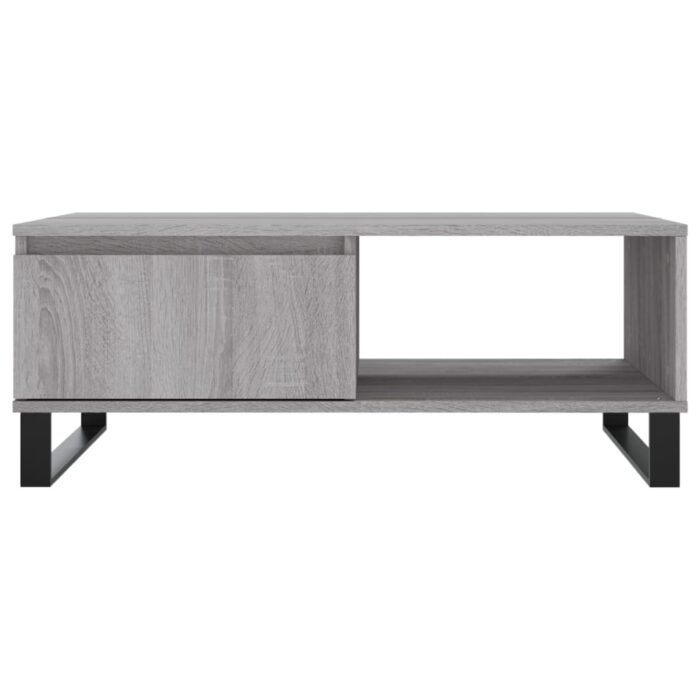 Table basse sonoma gris 90x60x35 cm bois d'ingénierie – Image 3