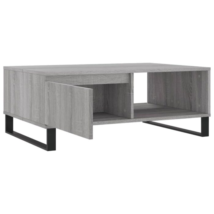 Table basse sonoma gris 90x60x35 cm bois d'ingénierie – Image 4