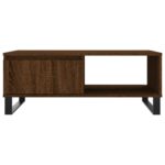 Table basse chêne marron 90x60x35 cm bois d'ingénierie – Image 3