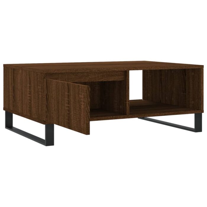 Table basse chêne marron 90x60x35 cm bois d'ingénierie – Image 4