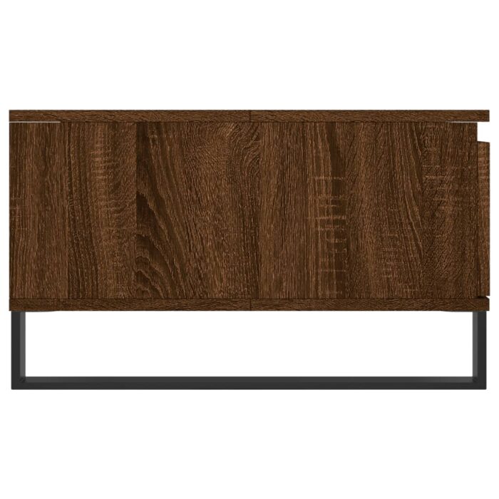 Table basse chêne marron 90x60x35 cm bois d'ingénierie – Image 5