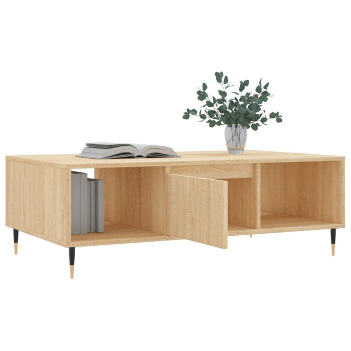 Table basse chêne sonoma 104x60x35 cm bois d'ingénierie – Image 2
