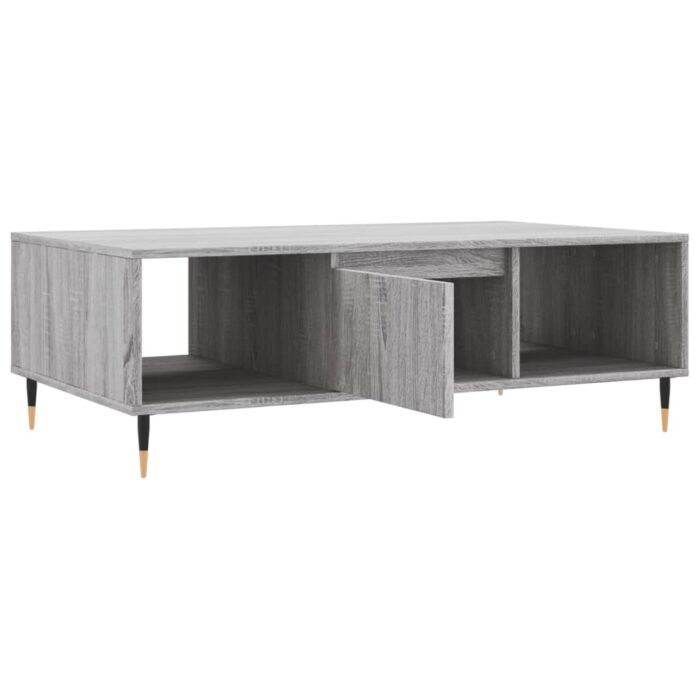 Table basse sonoma gris 104x60x35 cm bois d'ingénierie – Image 4