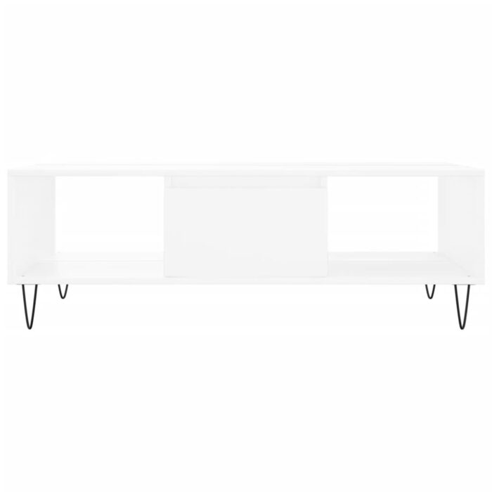Table basse blanc 104x60x35 cm bois d'ingénierie – Image 3