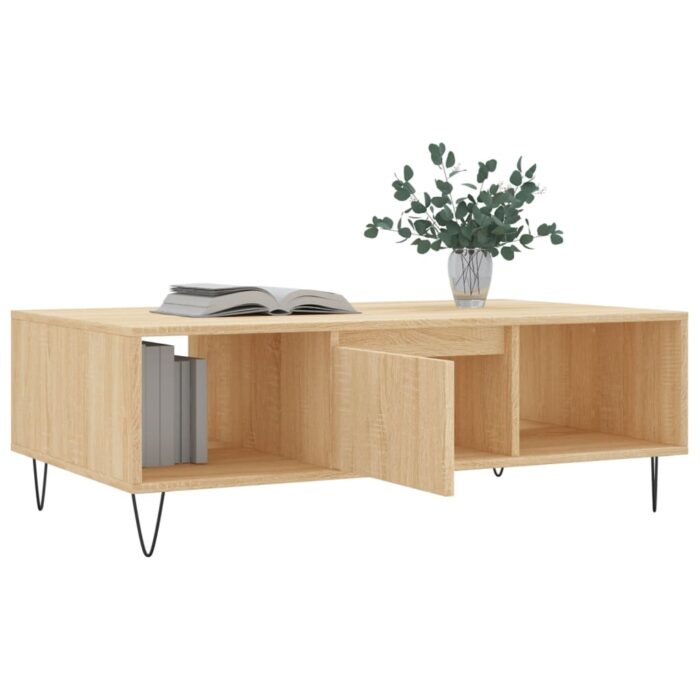 Table basse chêne sonoma 104x60x35 cm bois d'ingénierie – Image 2