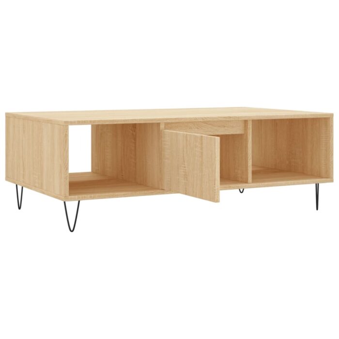 Table basse chêne sonoma 104x60x35 cm bois d'ingénierie – Image 4