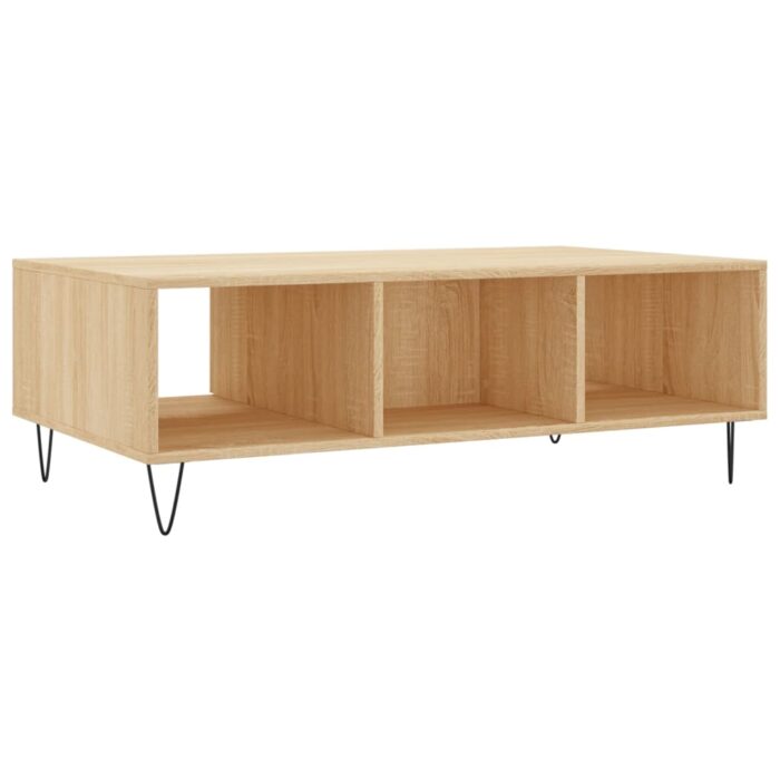 Table basse chêne sonoma 104x60x35 cm bois d'ingénierie – Image 6