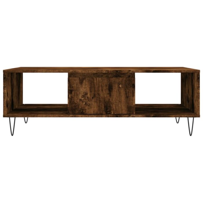 Table basse chêne fumé 104x60x35 cm bois d'ingénierie – Image 3
