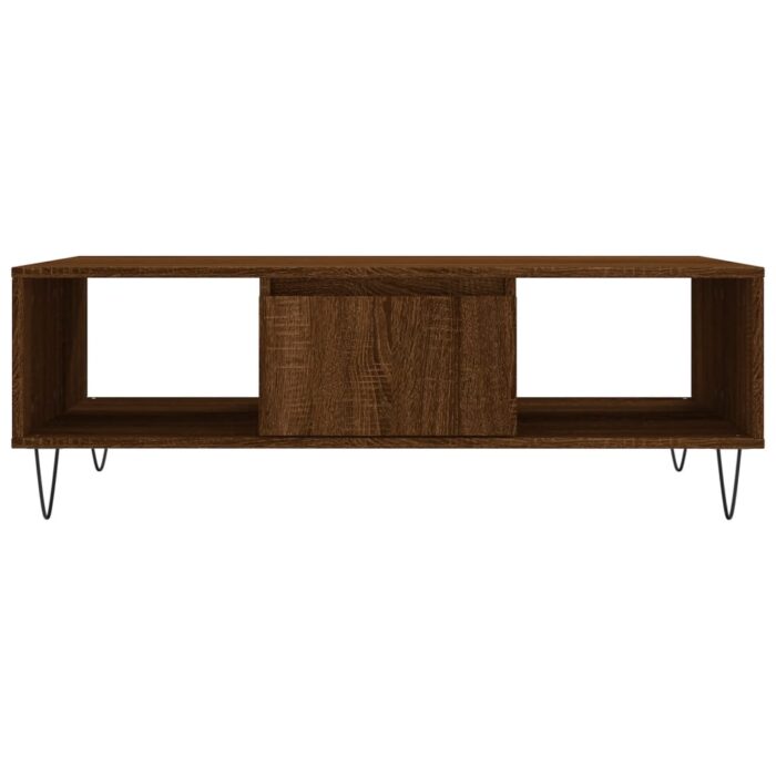 Table basse chêne marron 104x60x35 cm bois d'ingénierie – Image 3