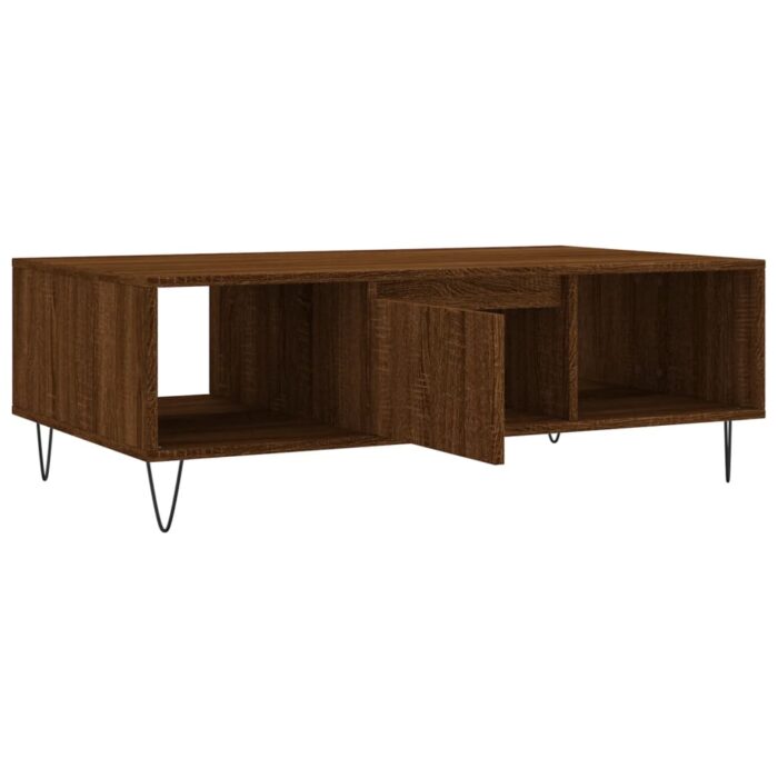 Table basse chêne marron 104x60x35 cm bois d'ingénierie – Image 4