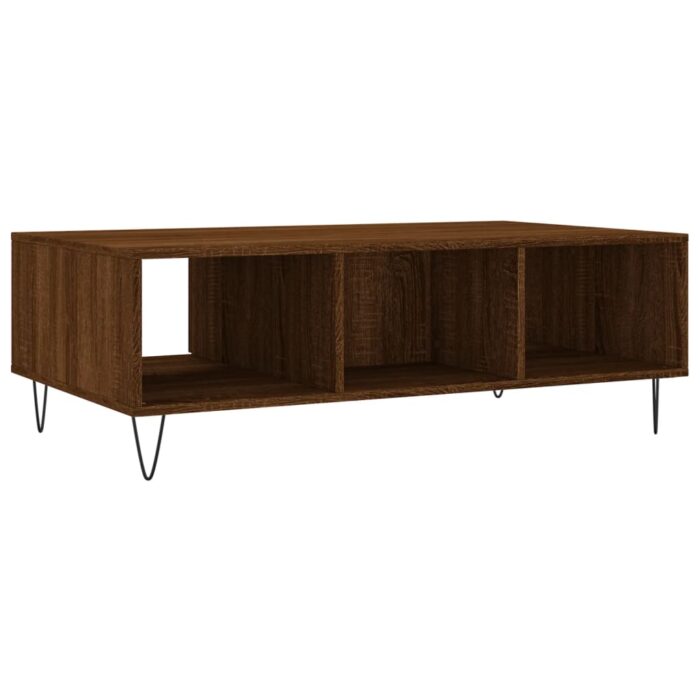 Table basse chêne marron 104x60x35 cm bois d'ingénierie – Image 6