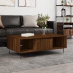 Table basse chêne marron 104x60x35 cm bois d'ingénierie