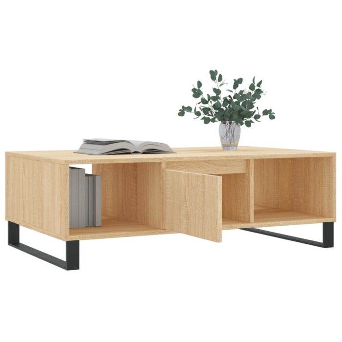 Table basse chêne sonoma 104x60x35 cm bois d'ingénierie – Image 2