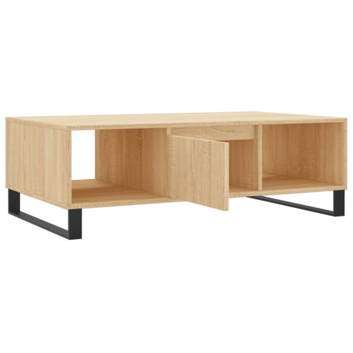 Table basse chêne sonoma 104x60x35 cm bois d'ingénierie – Image 4