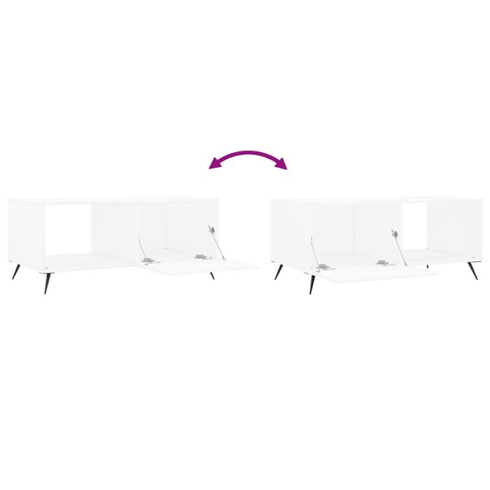 Table basse blanc 90x50x40 cm bois d'ingénierie – Image 7