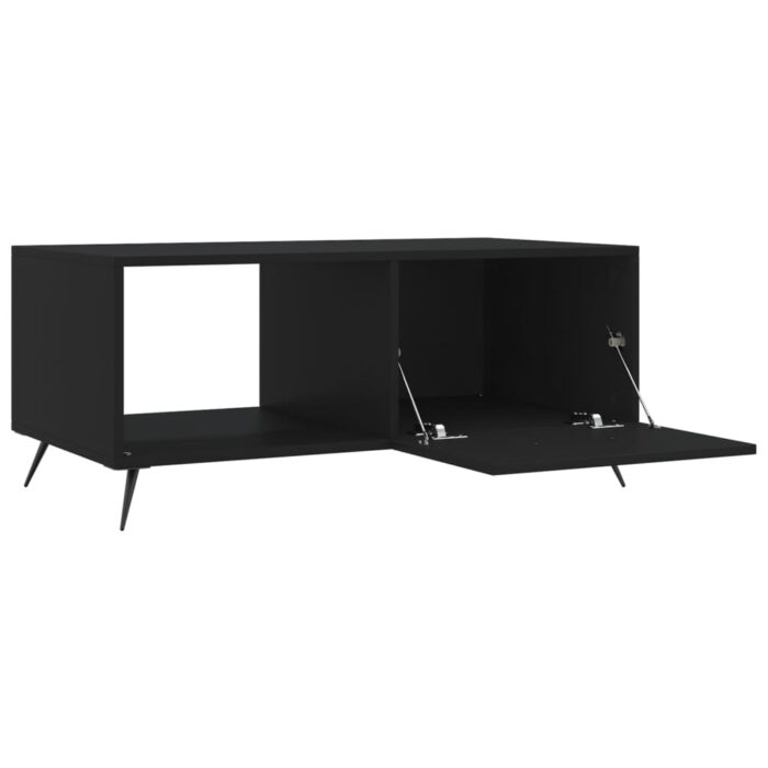 Table basse noir 90x50x40 cm bois d'ingénierie – Image 4