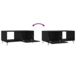 Table basse noir 90x50x40 cm bois d'ingénierie – Image 7
