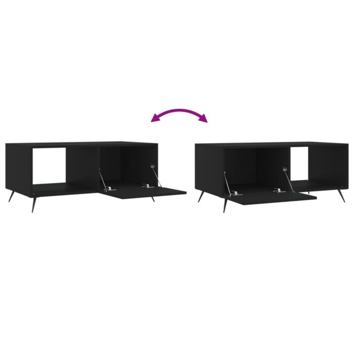 Table basse noir 90x50x40 cm bois d'ingénierie – Image 7