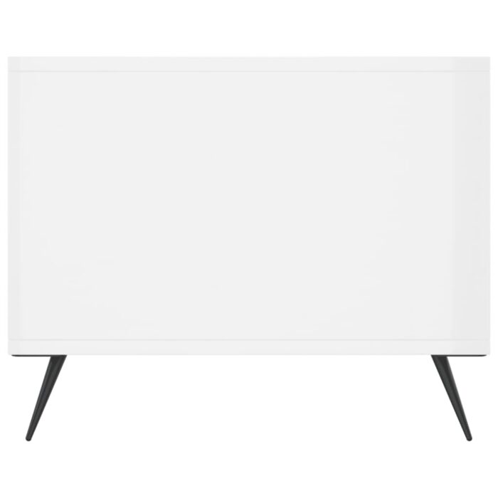 Table basse Blanc brillant 90x50x40 cm Bois d'ingénierie – Image 5