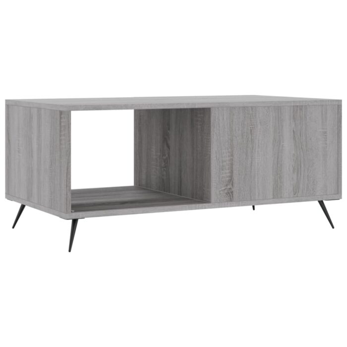 Table basse sonoma gris 90x50x40 cm bois d'ingénierie – Image 6