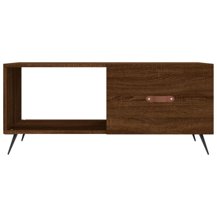 Table basse chêne marron 90x50x40 cm bois d'ingénierie – Image 3
