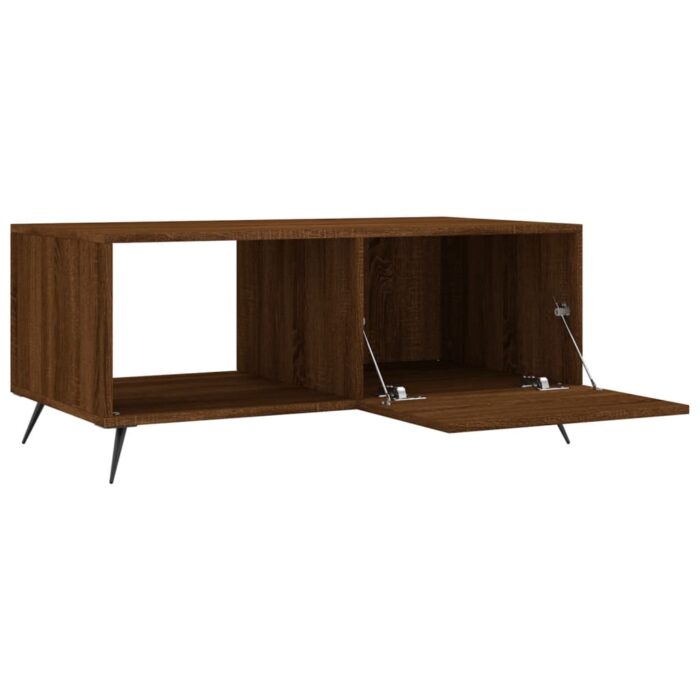 Table basse chêne marron 90x50x40 cm bois d'ingénierie – Image 4