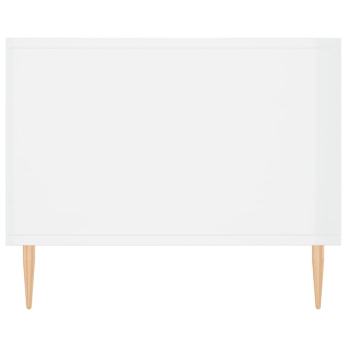 Table basse Blanc brillant 90x50x40 cm Bois d'ingénierie – Image 5