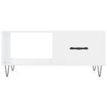 Table basse Blanc brillant 90x50x40 cm Bois d'ingénierie – Image 3