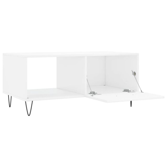 Table basse Blanc brillant 90x50x40 cm Bois d'ingénierie – Image 4