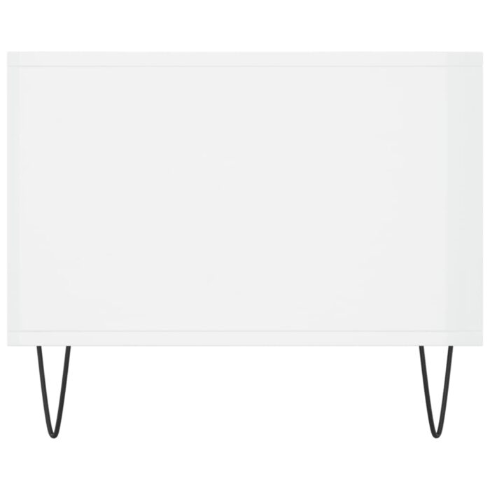 Table basse Blanc brillant 90x50x40 cm Bois d'ingénierie – Image 5