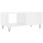 Table basse Blanc brillant 90x50x40 cm Bois d'ingénierie – Image 6