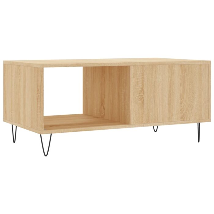 Table basse chêne sonoma 90x50x40 cm bois d'ingénierie – Image 6