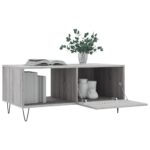 Table basse sonoma gris 90x50x40 cm bois d'ingénierie – Image 2