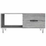 Table basse sonoma gris 90x50x40 cm bois d'ingénierie – Image 3
