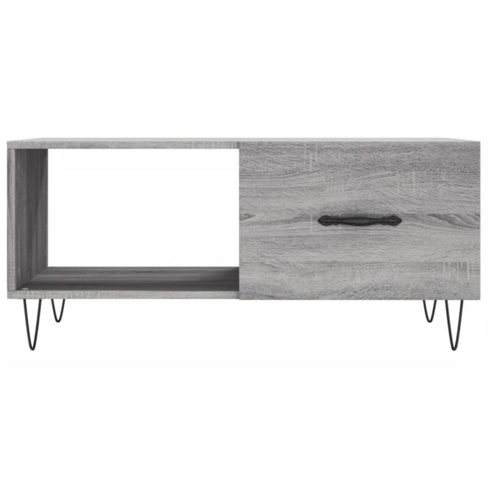 Table basse sonoma gris 90x50x40 cm bois d'ingénierie – Image 3